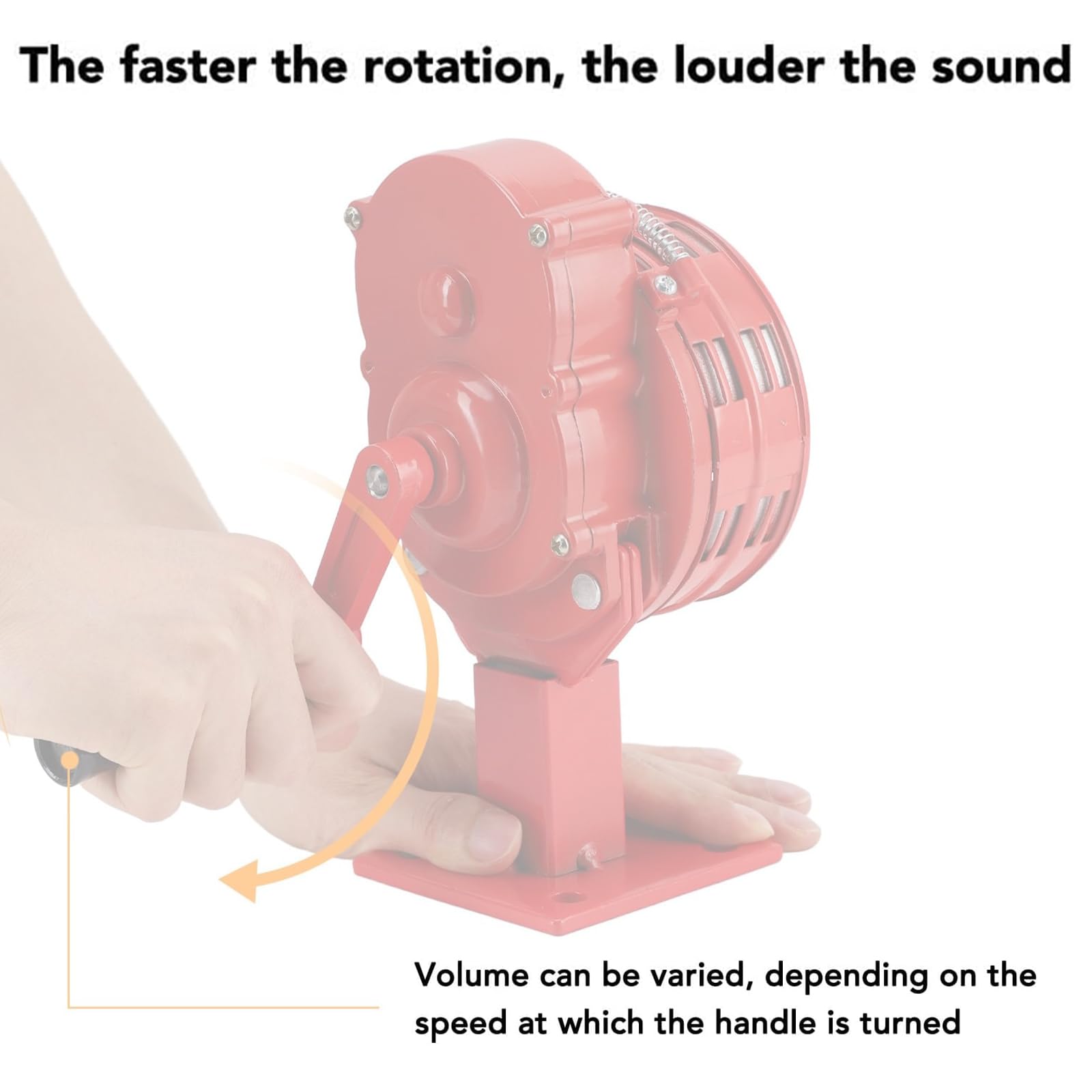 Herramienta de alarma de emergencia de 110 dB, alarma de manivela roja, alarma manual para seguridad al aire libre, bocina de manivela de supervivencia
