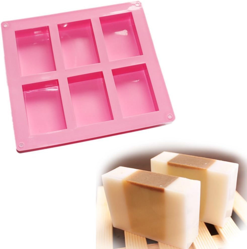 Readyshipping Soft Silicone 6-cavity Plain Basic Rectangle Soap Mold Clay Mould Cookie Candy Making Baking Mold