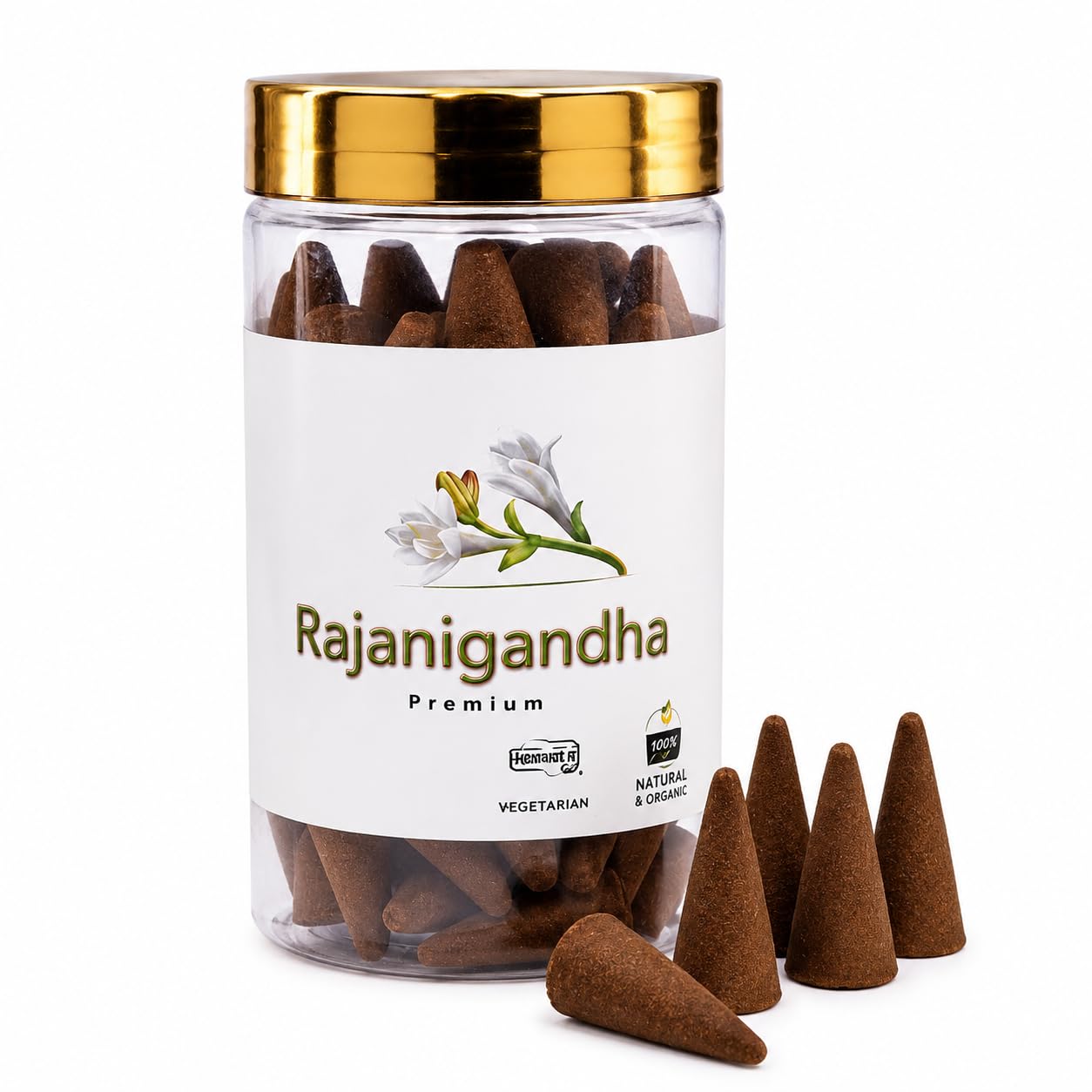 Rajnigandha Dhoop Cones | Long-Lasting Floral Fragrance | Premium Organic Incense Cones for Pooja, Meditation, Yoga, Home & Office | Natural Aroma Dhoop Cones-image-0