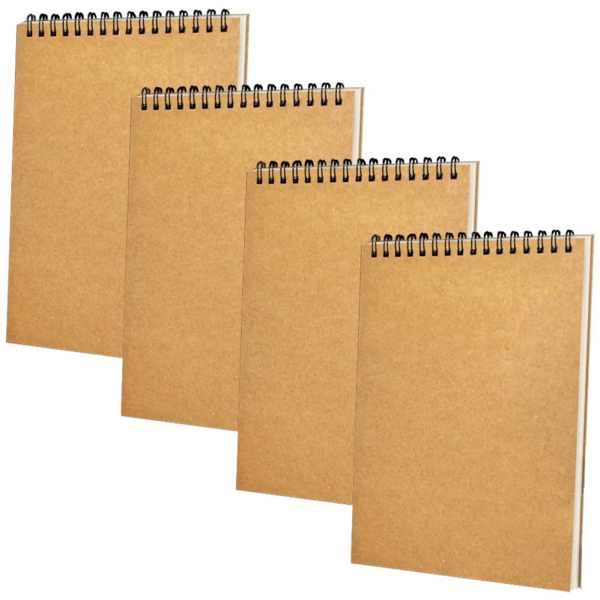 Quaderno a Spirale A5 in Carta, Set da 4 Pezzi, Marrone