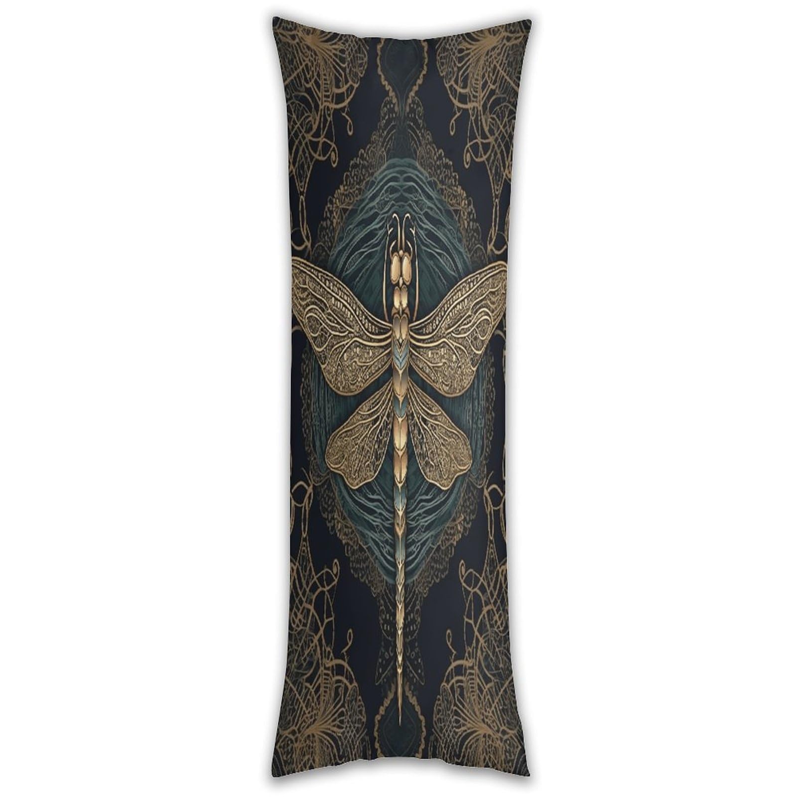 Dragonfly Body Pillow Cover with Hidden Zipper Breathable Polyester Long Pillow Case Cozy Fuzzy Body Pillowcase Ultra Soft Long Pillow Cover for Bedroom 18.9 X 53 in