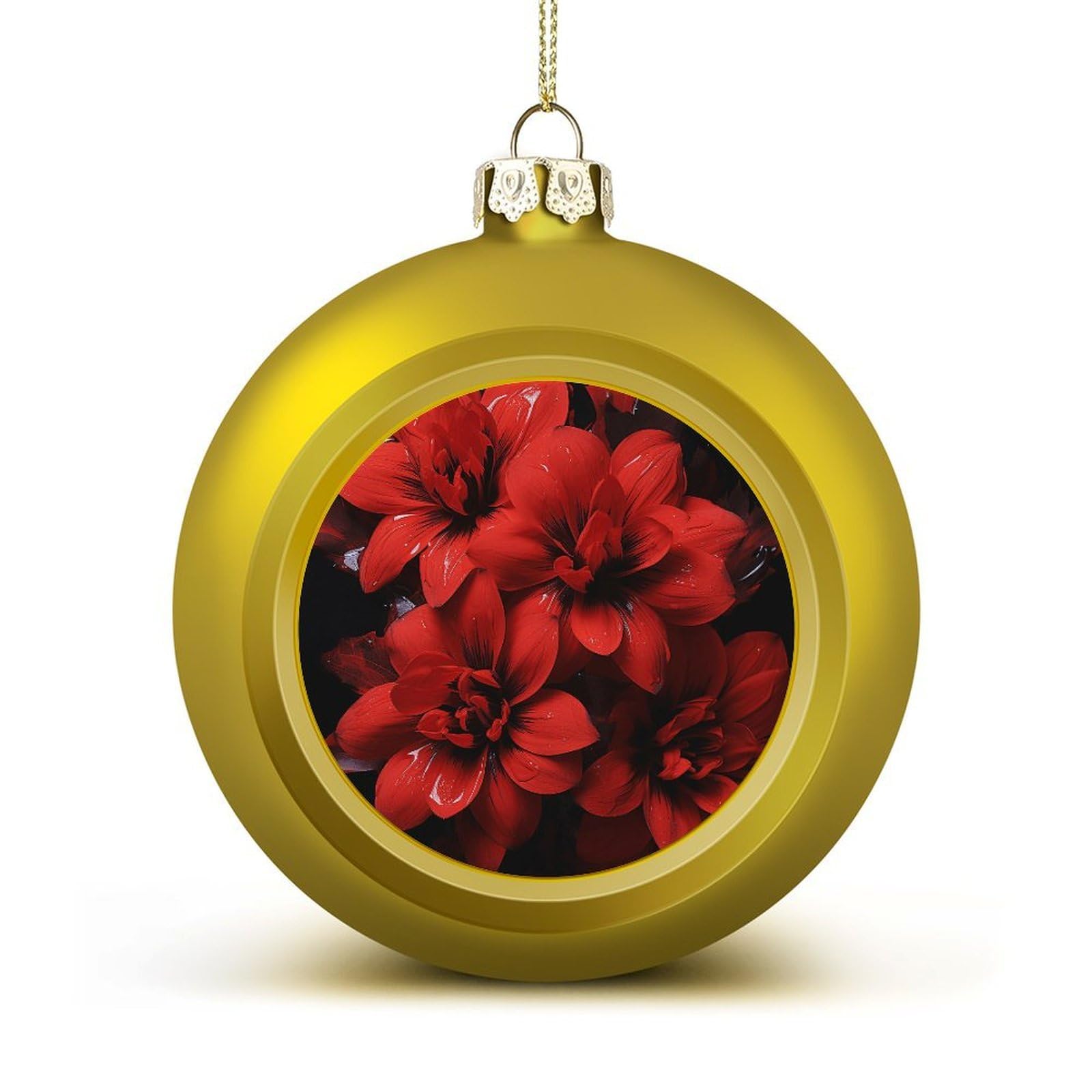 Boule de Noël en plastique noir et rouge pour sapin festif élégant