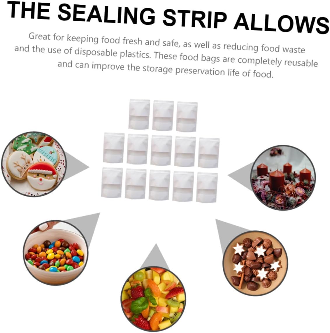 50pcs Kraft Paper Food Storage Bags Reusable for Fruit Tea image 5