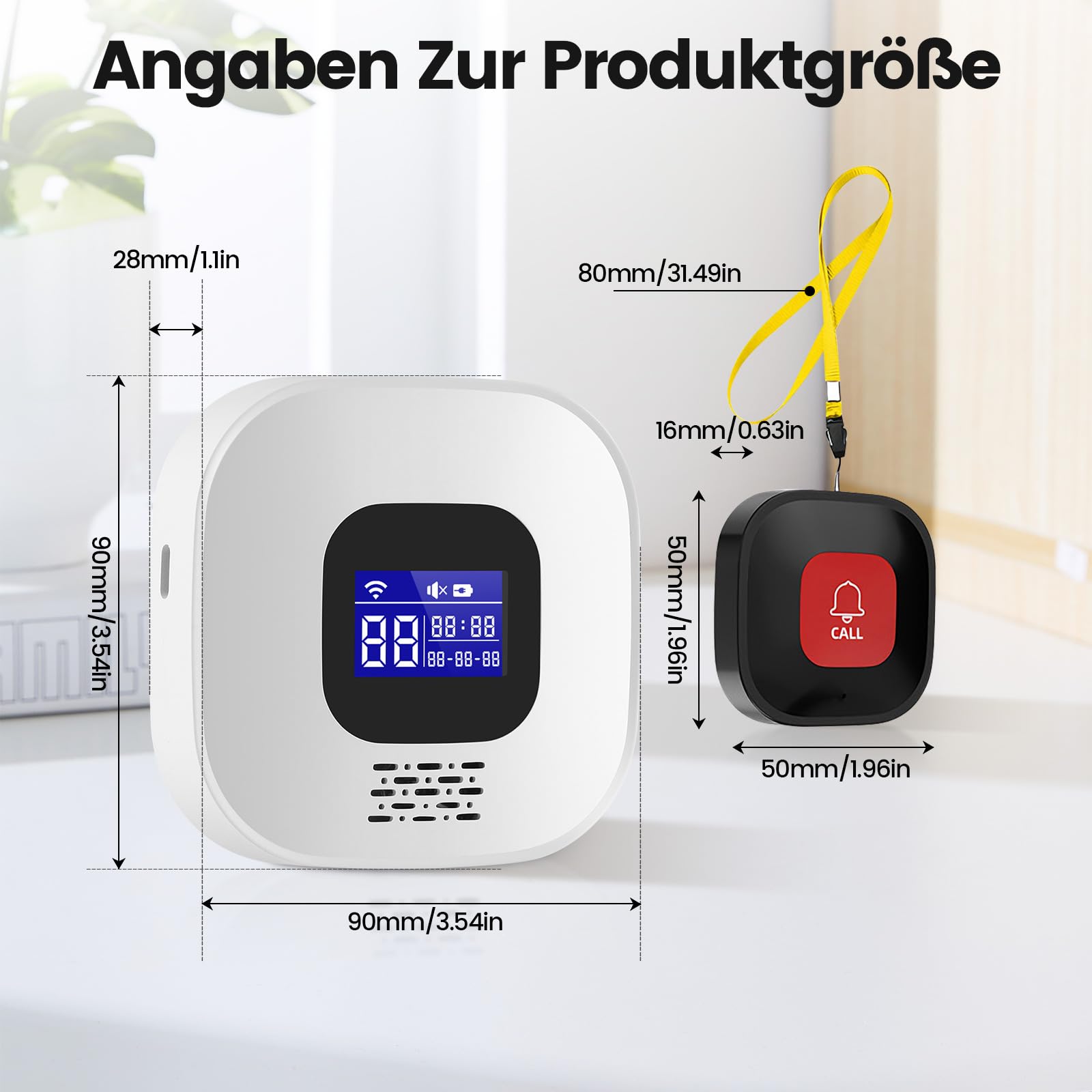 Botón de llamada de emergencia para personas mayores, pulsera WiFi para emergencias domésticas para personas mayores, llamada de emergencia para familiares, botón de alarma móvil, pulsera de