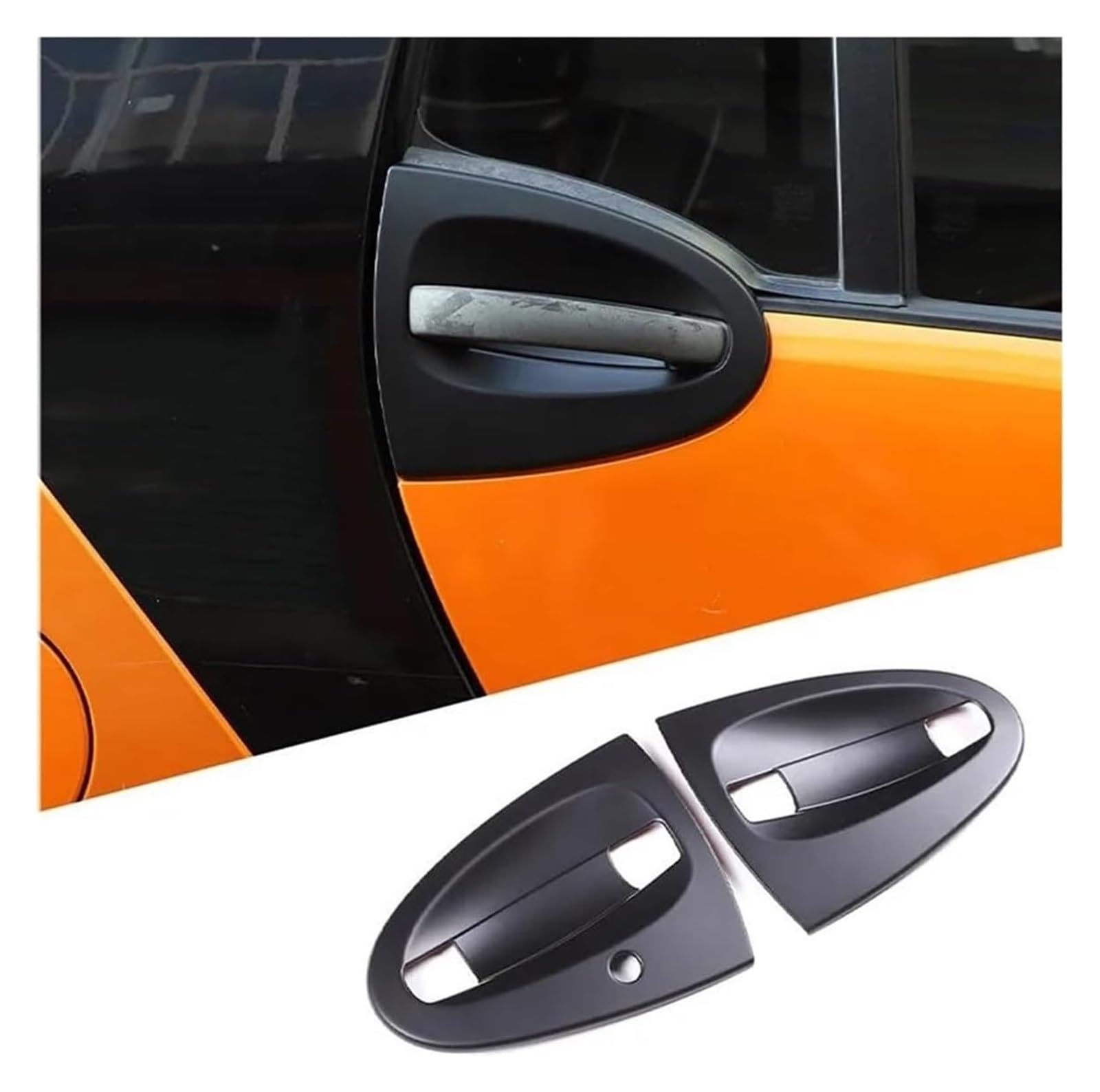QWQTHGS Car Exterior Door Handle Cap for Benz for Smart 451 for Fortwo 2009-2015 Car Trim Exterior Door Handle Cover(2pcs Matte Black 2)