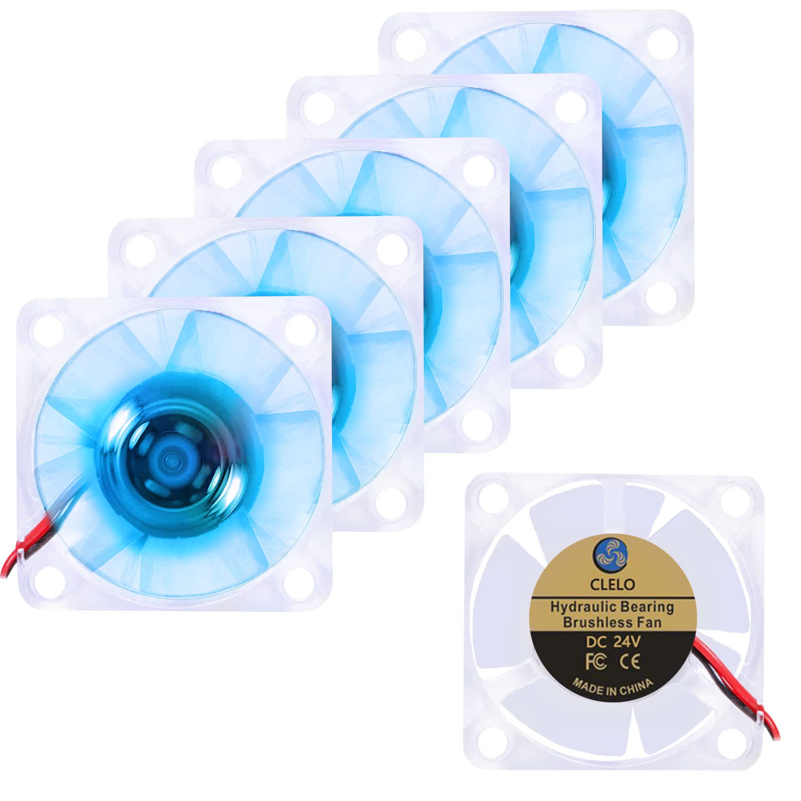 3010 RGB Fan, 6 Pack Micro 24V LED Colorful Brushless Hydraulic Bearing Cooling Fans for 3D Printer (30mmx30mmx10mm, 2PIN)
