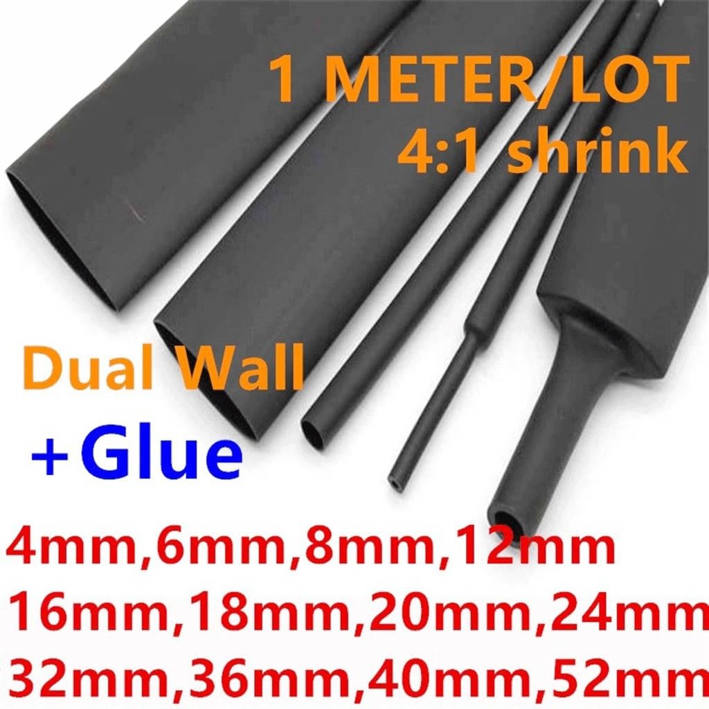 Kit guaina termorestringente con adesivo rivestito di colla 4:1 a doppia parete(12mm)