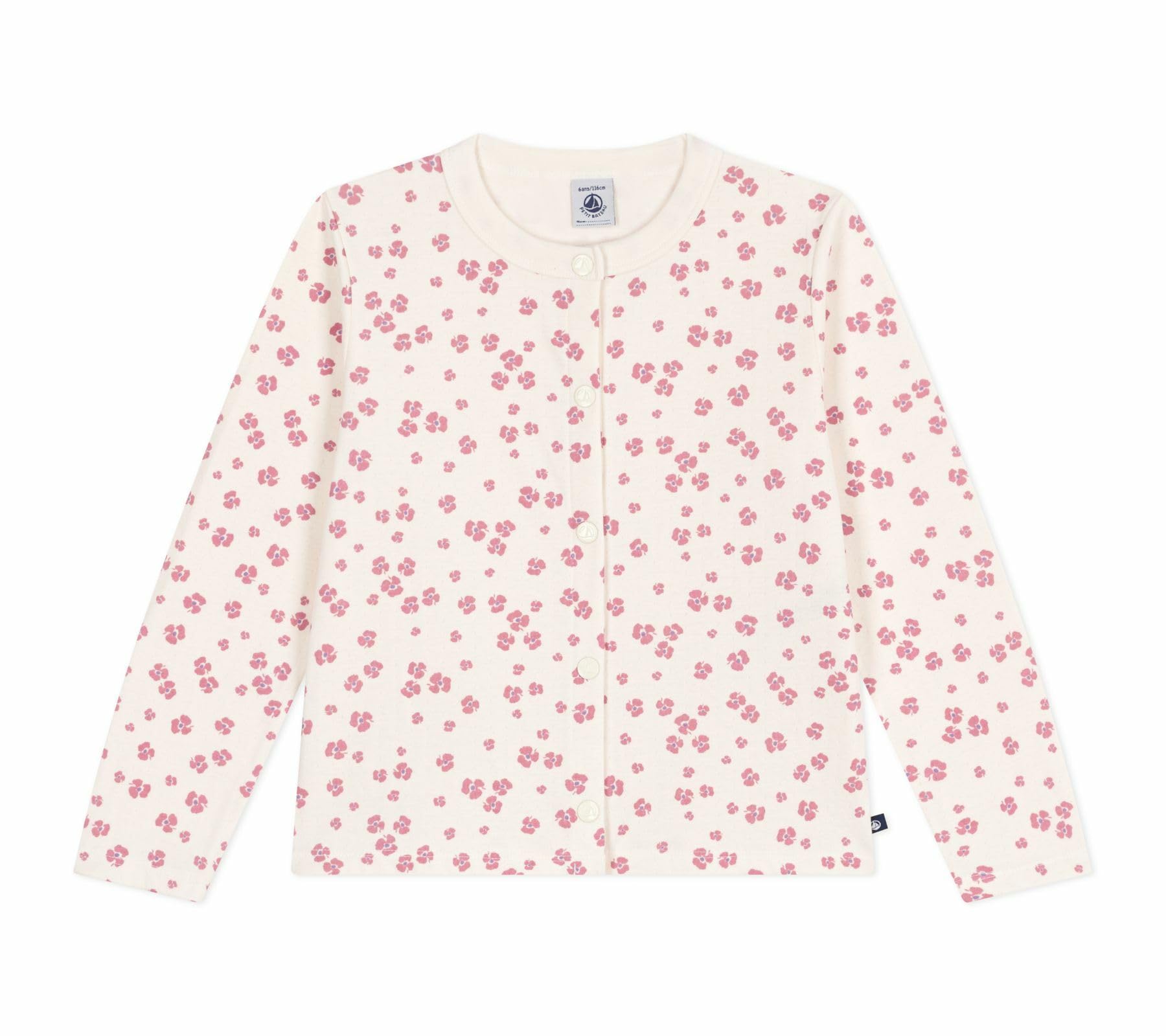 Petit Bateau Cárdigan Niño de Algodón Impreso, Milk/Multico, 12 años