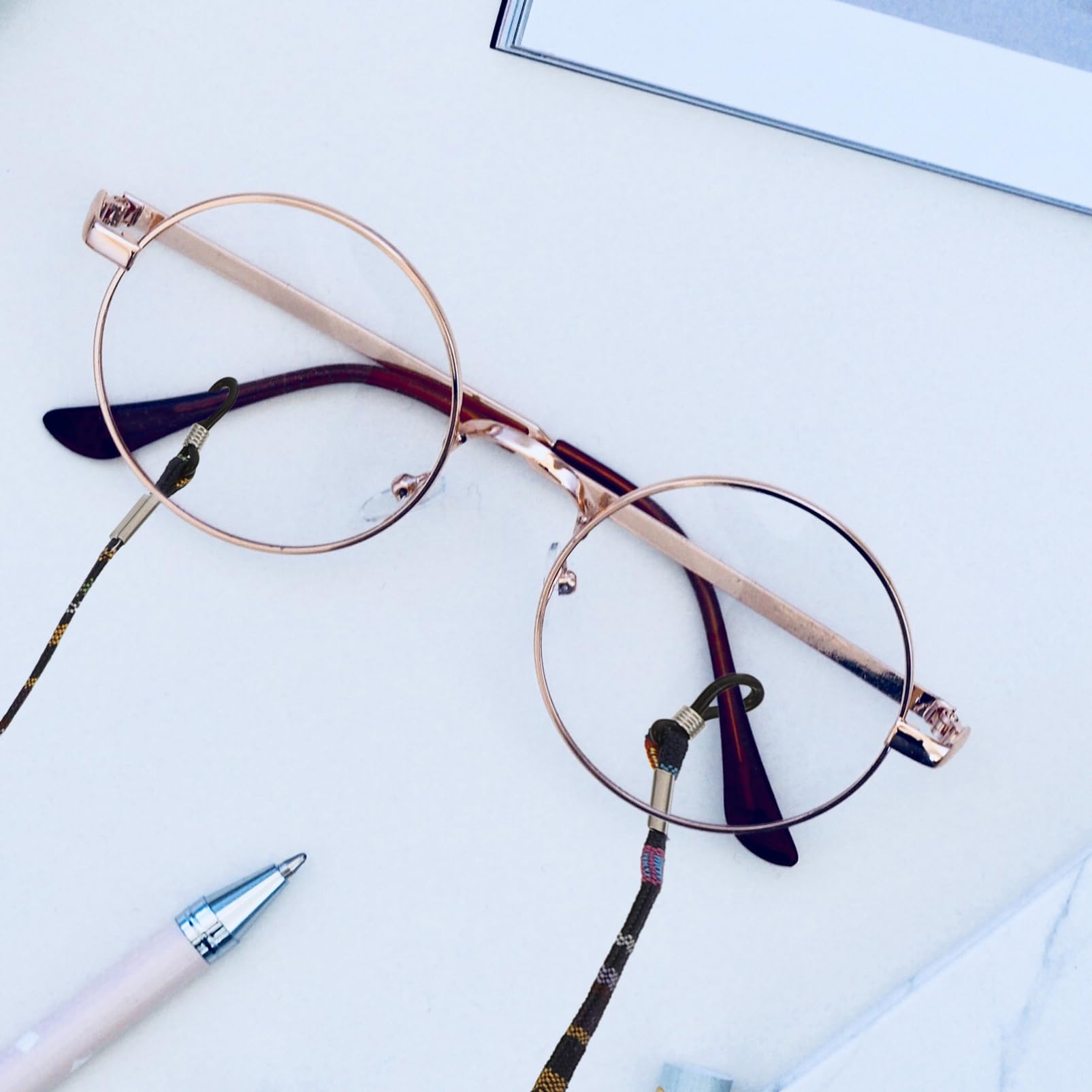 VALICLUD Brille Seil Hängende Kette Glashaltekette Brillenkette Zum Aufhängen Brillenketten Zum Aufhängen Anti-verlorener Brillenbügel Brillenband Polyester Baumwolle 14pcs*6