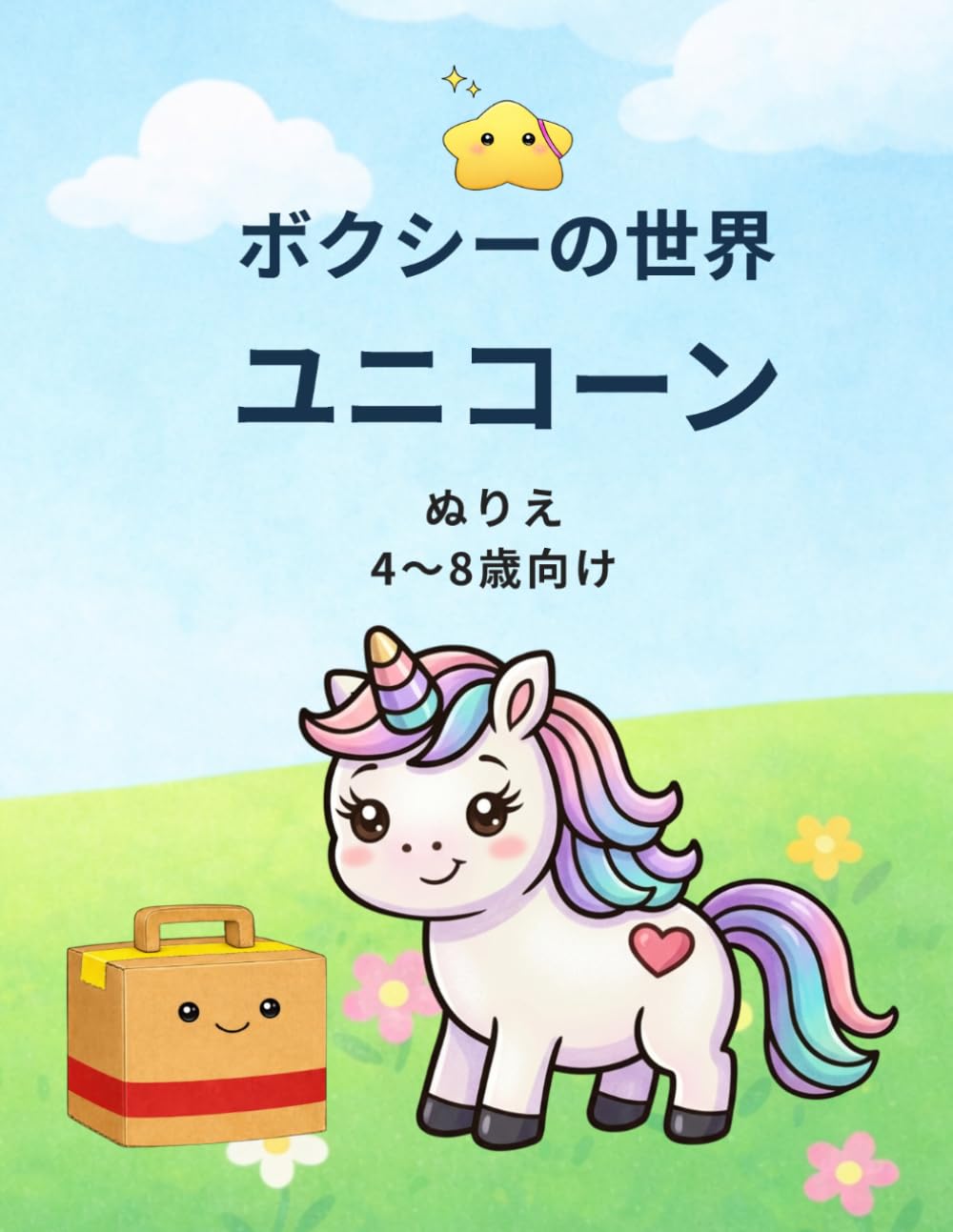 ボクシーの世界 ユニコーン ぬりえ: 4〜8さい向け かんたんでかわいいユニコーンぬりえ (BOXY’S WORLD)