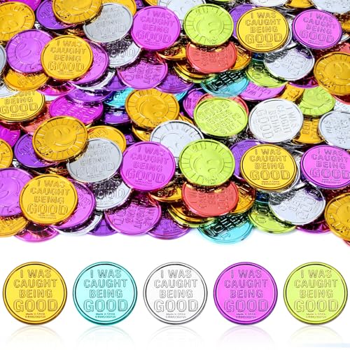 kaiolbly 160 Pcs Plastic Coins for Classroom Behavior Tokens for Kids