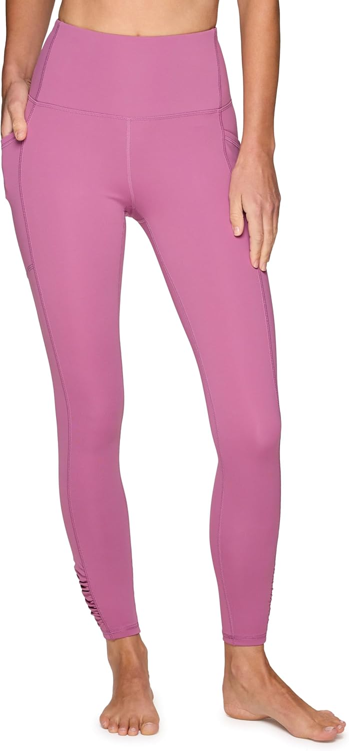 RBX Women's Full Length Fashion Workout Legging with Ruched Side, High Waisted Squat Proof Yoga Leggings with Pockets - Image 5