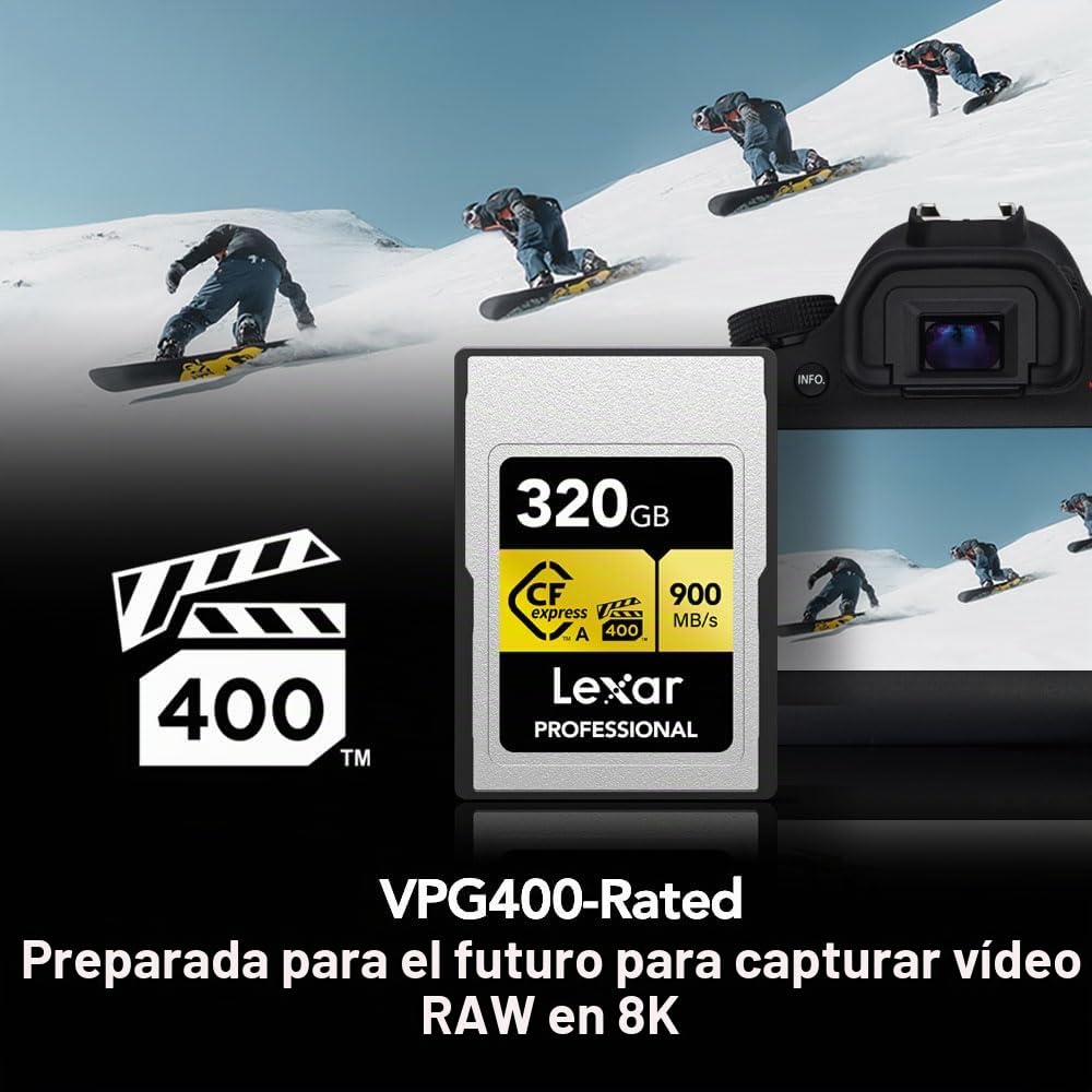 Lexar Tarjeta Profesional CFexpress de 320 GB Tipo A de 900 MB/s Gold Series