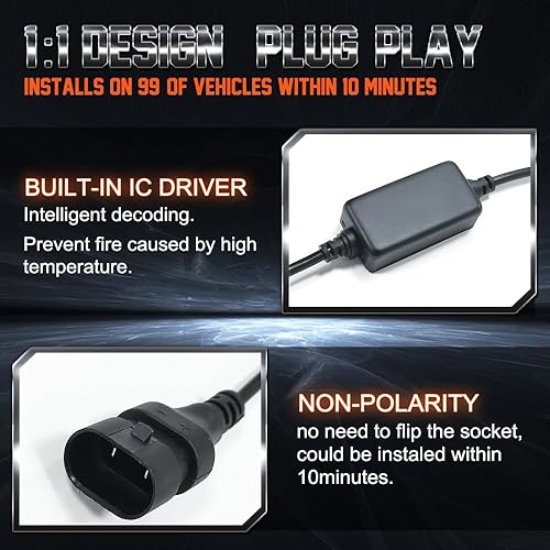 Miniatura 5 de VCSZKXLY Compatible for Nissan Sentra Led Headlights 2013 2014 2015 2016 2017 2018, H9 High Beam H11 Low Beam H8 Fog Light Bulbs Combo Kit, 6000K