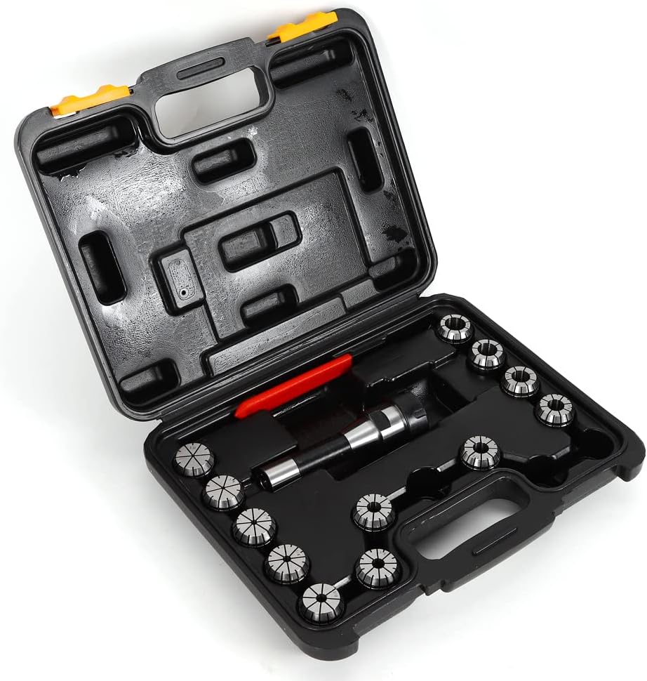 Collet Chuck Set, 12 Pcs Precision ER32 Collet and R8 Shank and Wrench