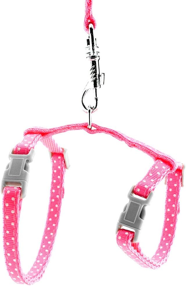 SMALLLEE_LUCKY_STORE Cat Harness Collar Giraffe Small Dog Kitten Halter Harnesses Pet Walking Vest Lead Adjustable Pink