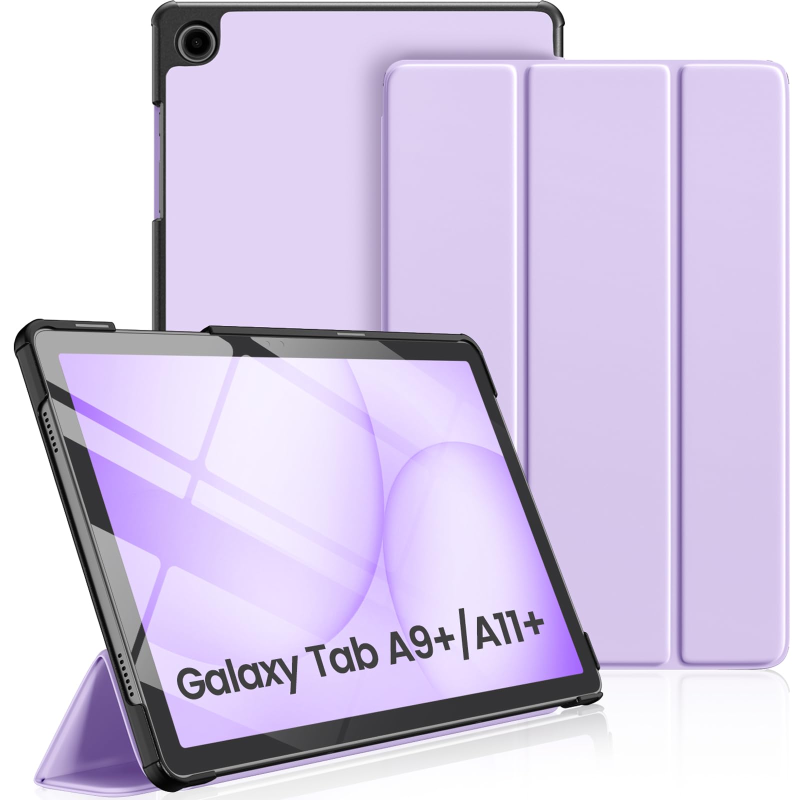 Vobafe Hülle für Samsung Galaxy Tab A11+ A9+ 11 Zoll (2025/2023), Schmale Leichte Ständer-Hartschale Schutzhülle für Galaxy Tab A11 Plus A9 Plus, Auto Sleep/Wake, Lavendel