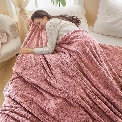 Mezzar Kuscheldecke Flauschig Decke,Kuscheldecke Fleecedecke Flanell Decke Wohndecken Couchdecke Decken für Sofa, Couch und Tagesdecke (Pink, 200 * 230)