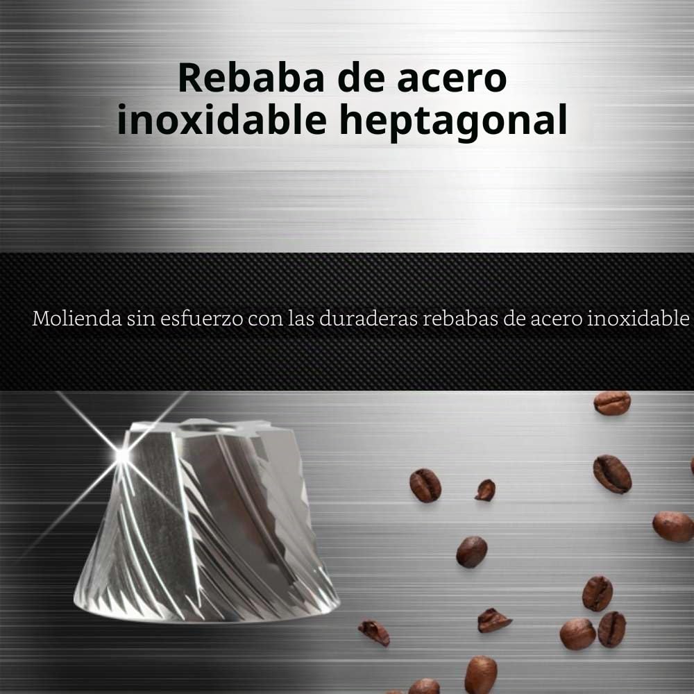 1Zpresso Q Molinillo de Café Manual Versión Heptagonal Mini, Tamaño de viaje, Encaja en, Fresa Cónica de Acero Inoxidable,Configuración de ajuste numérico interno.