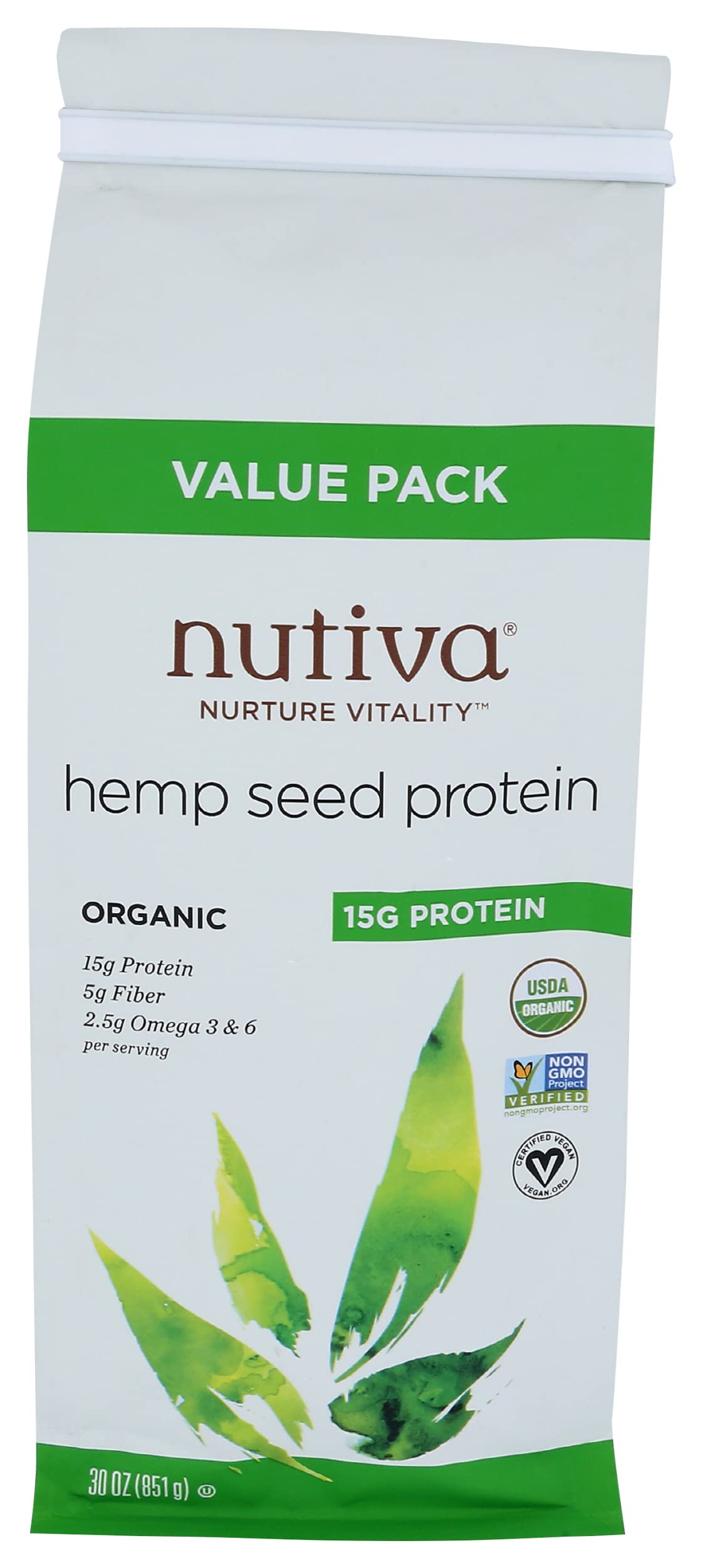 Nutiva Organic Cold-Pressed Raw Hemp Seed Protein Powder, Peak Protein, 16 Ounce, USDA Organic, Non-GMO, Whole 30 Approved, Vegan, Gluten-Free & Keto, Plant Protein with Essential Amino Acids — Amazon image 7