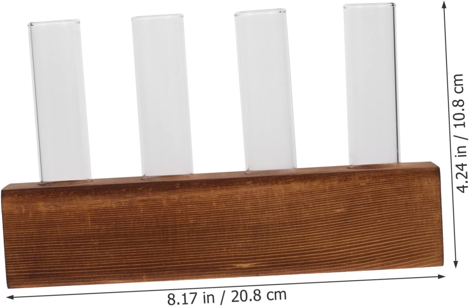 Happyyami 5 Sets Plant Propagation Station Table top Decor Dinning Table Decor Glass Test Tubes hydroponic Plant Pot Glass hydroponic vase Test Tube Plant Terrarium Wood Bulb vase Flowers