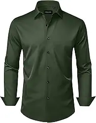 Camisas sociais masculinas, sem rugas, elástica, lisa, manga comprida, abotoada, casamento, namoro