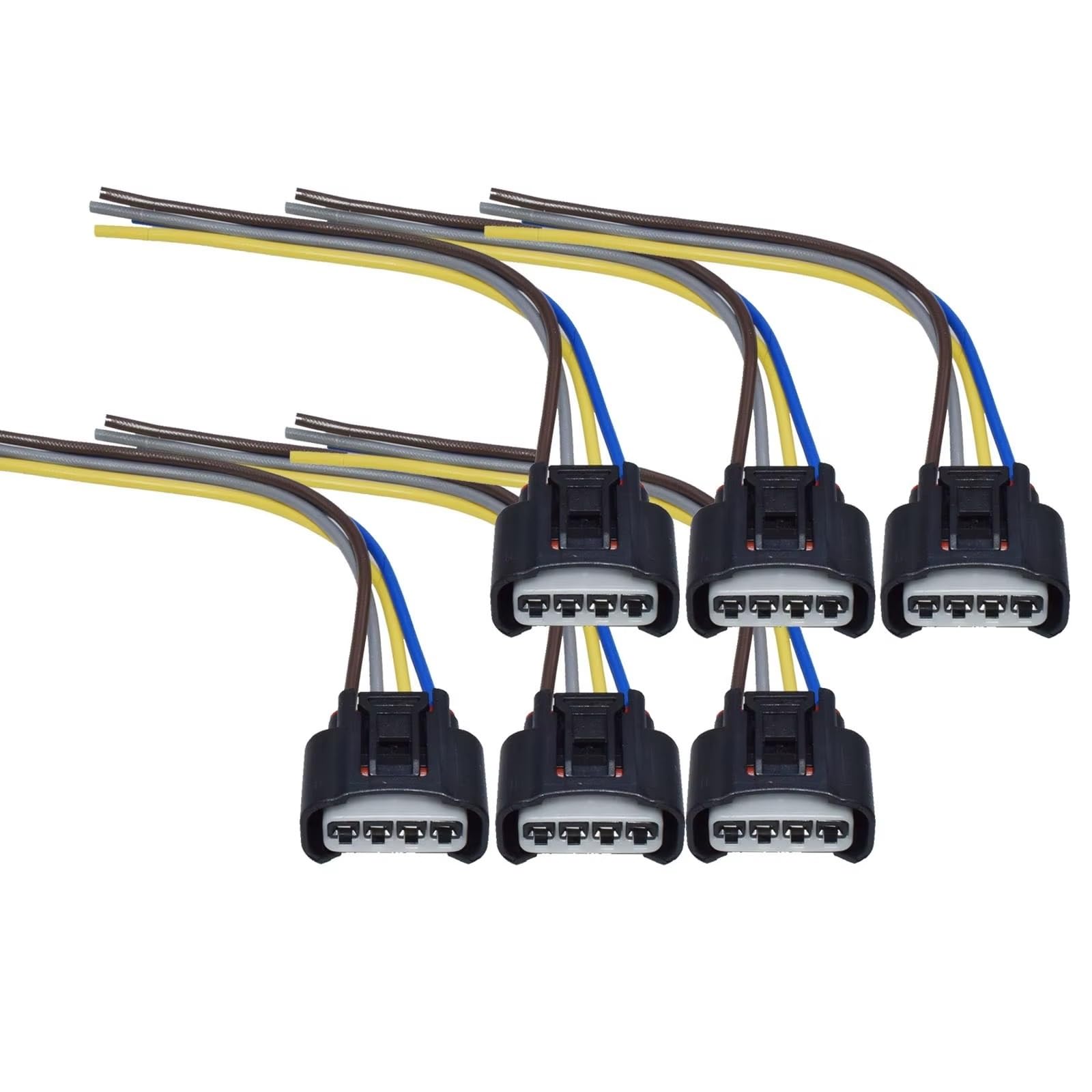 Kfz-Stecker für Scion Tc 2005 2006 2007 2008 2009 2010 4-poliger Zündspulenstecker Kabelbaum 90080-19015 90980-11885 (6 Stück)