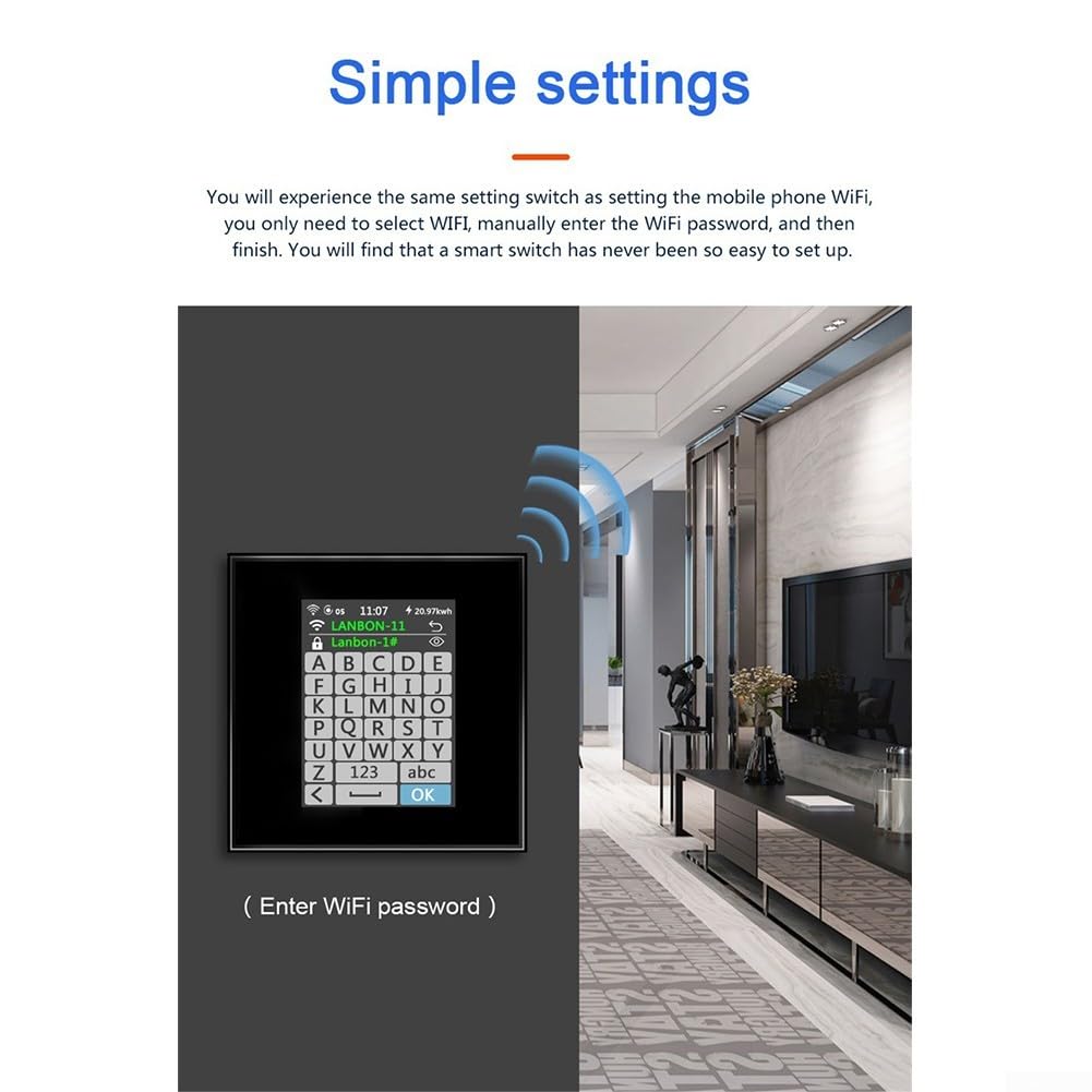 für tuya WLAN für LCD für Smart Schalter 1/2/3 Fach Touch Glas (weiß)