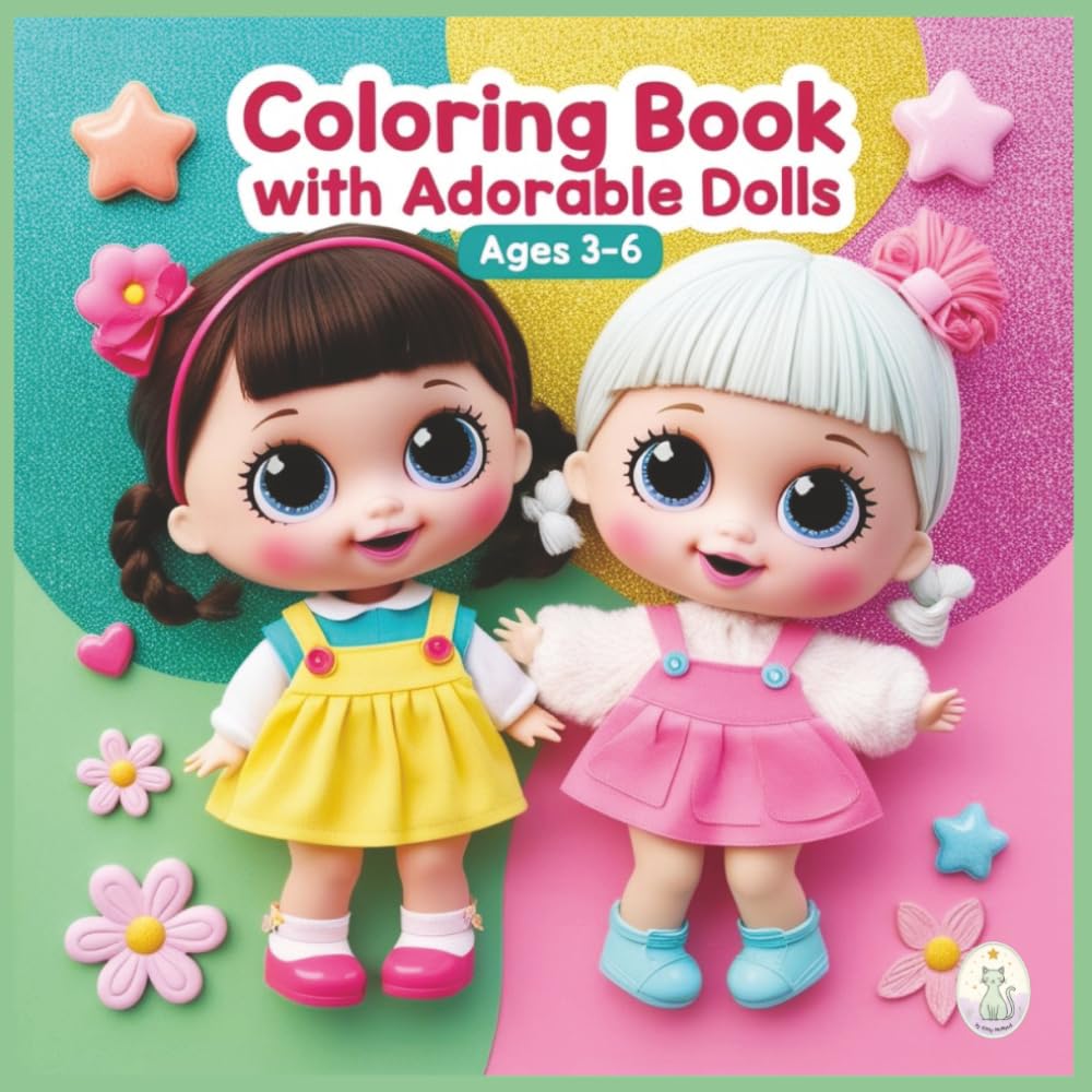 Coloring book with adorable dolls age 3+: discover 50 adorable everyday scenes featuring cute doll (Doll Dreams)