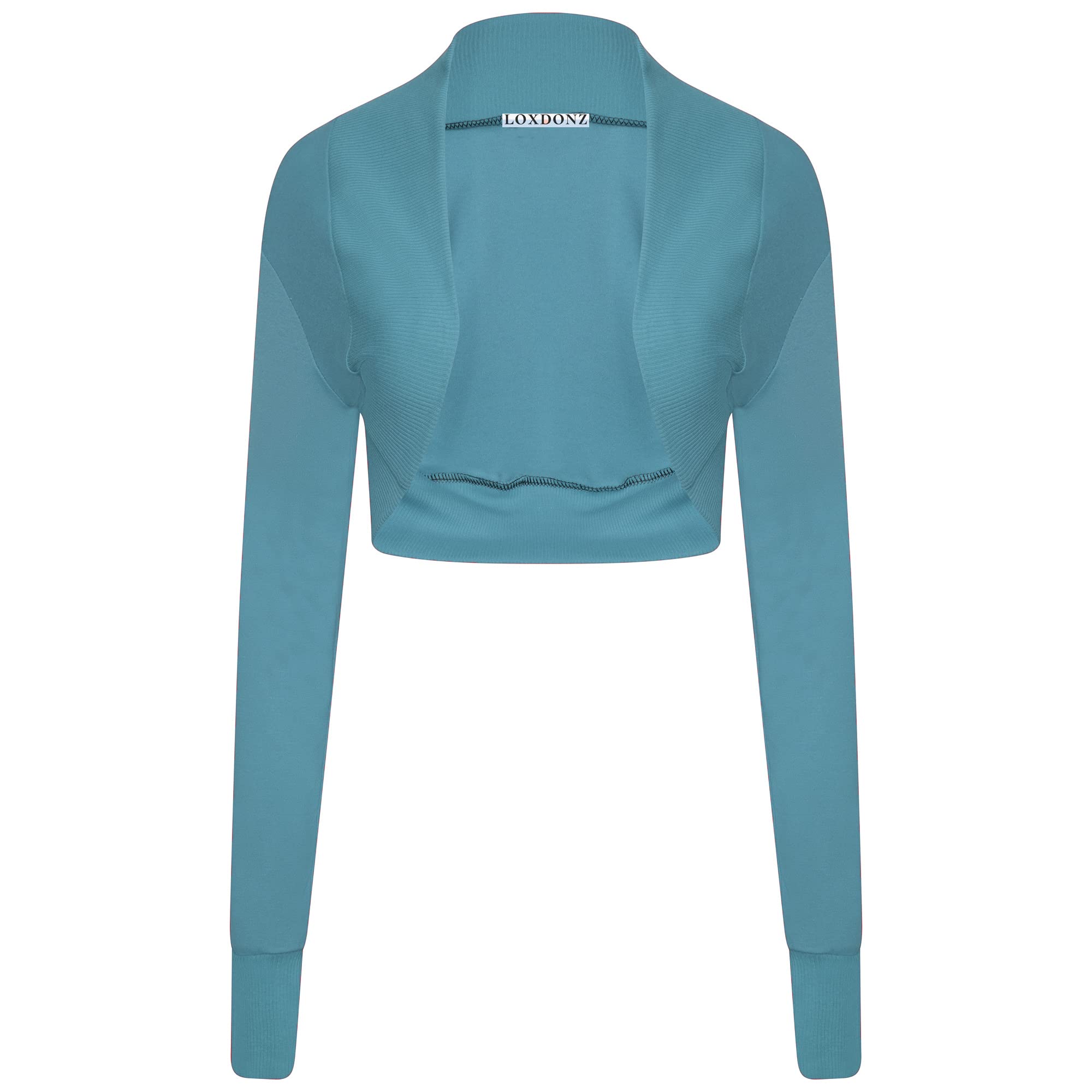 Loxdonz Girls Long Sleeve Bolero Cardigan Shrug Kids Open Front Bolero Shrugs Crop Top