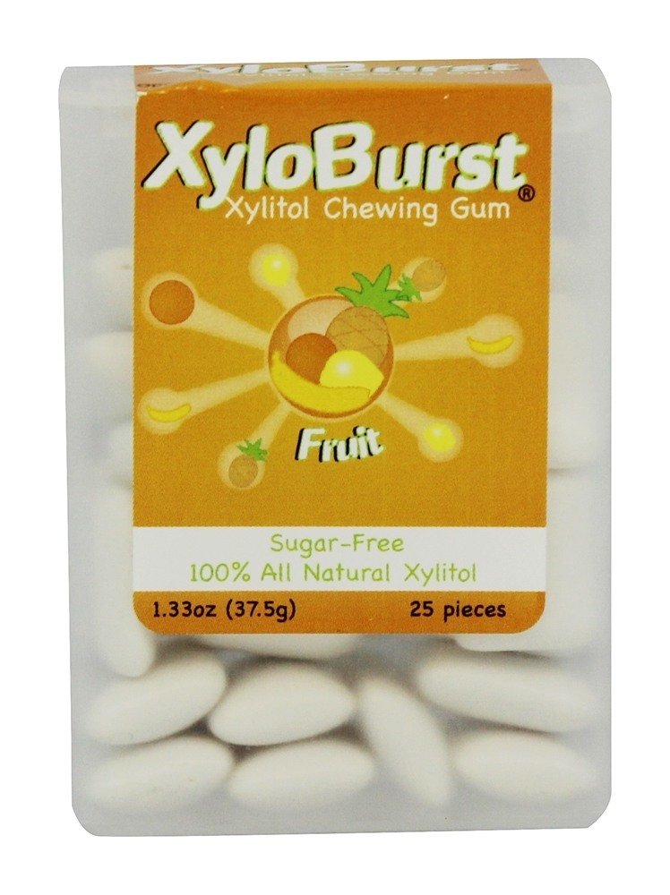 Xyloburst Xylitol Gum FlipTop Jar, Fruit, 25 Count