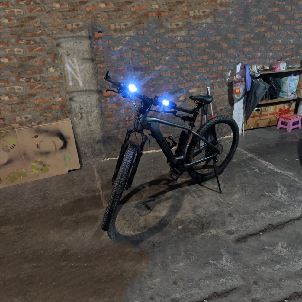 Faro Anteriore 2 LED MTB Luci per Bici 1000 Lumen Guida Notturna Mini USB Ricaricabile Lampada Anteriore per Bicicletta Luce Posteriore per Bicicletta, con luci Posteriori