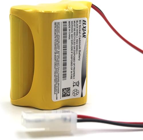 Miniatura 3 de elxjar Paquete de 5 baterías de repuesto de Ni-CD de 6 V 1000 mAh para Aritech 10050205 Lithonia ENB-06006 ENB06006 Prescolite Señal de salida Luz
