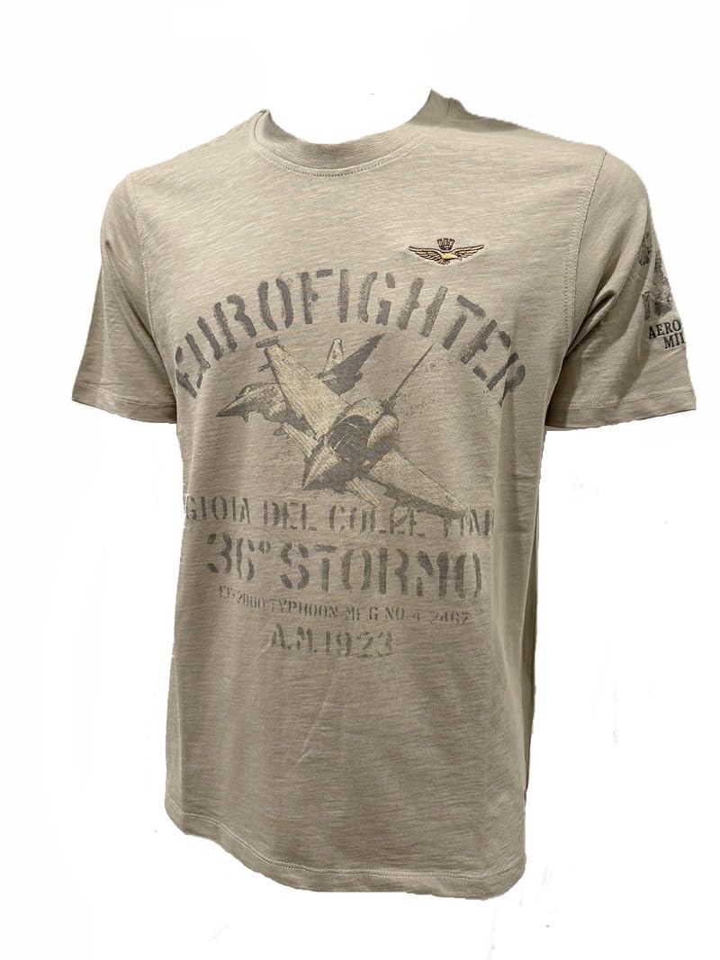Aeronautica Militare t-Shirt TS2525 Eurofighter Typhoon 36° Stormo Maglia, Maglietta, Felpa, da Uomo