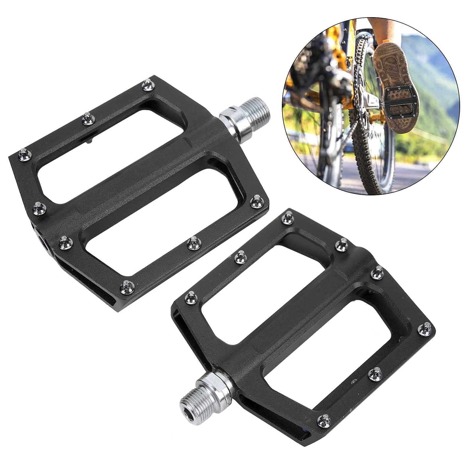 2 pedały MTB, antypoślizgowe płaskie pedały ze stopu aluminium z uszczelnionymi łożyskami, lekkie pedały obrabiane CNC do rowerów górskich i rowerów