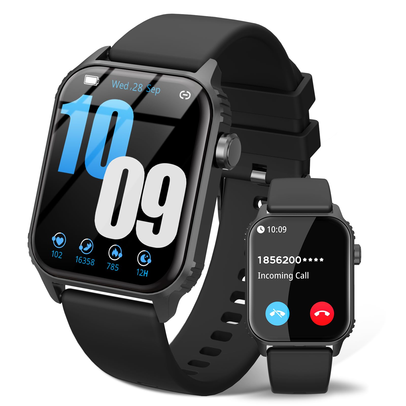 Smart Watch for Men, 120+ Sports Modes Smartwatch with 1.83" HD Touchsreen, Sleep Monitor, IP67 Waterproof, Bluetooth Call & Music Control Fitness Watch for iPhone/Android Black