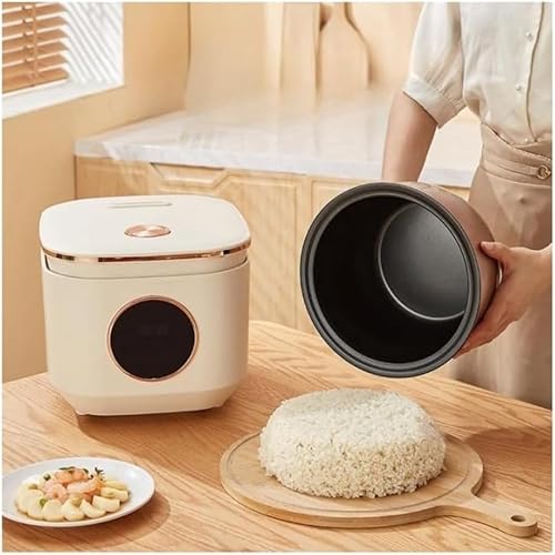 炊飯器 2L 小型 一人暮らし 110V マイコン式 タッチパネル 4種類炊き分け 玄米 雑穀米 粥 保温 予約 コンパクト 省エネ 海外対応 ホワイト (白色)