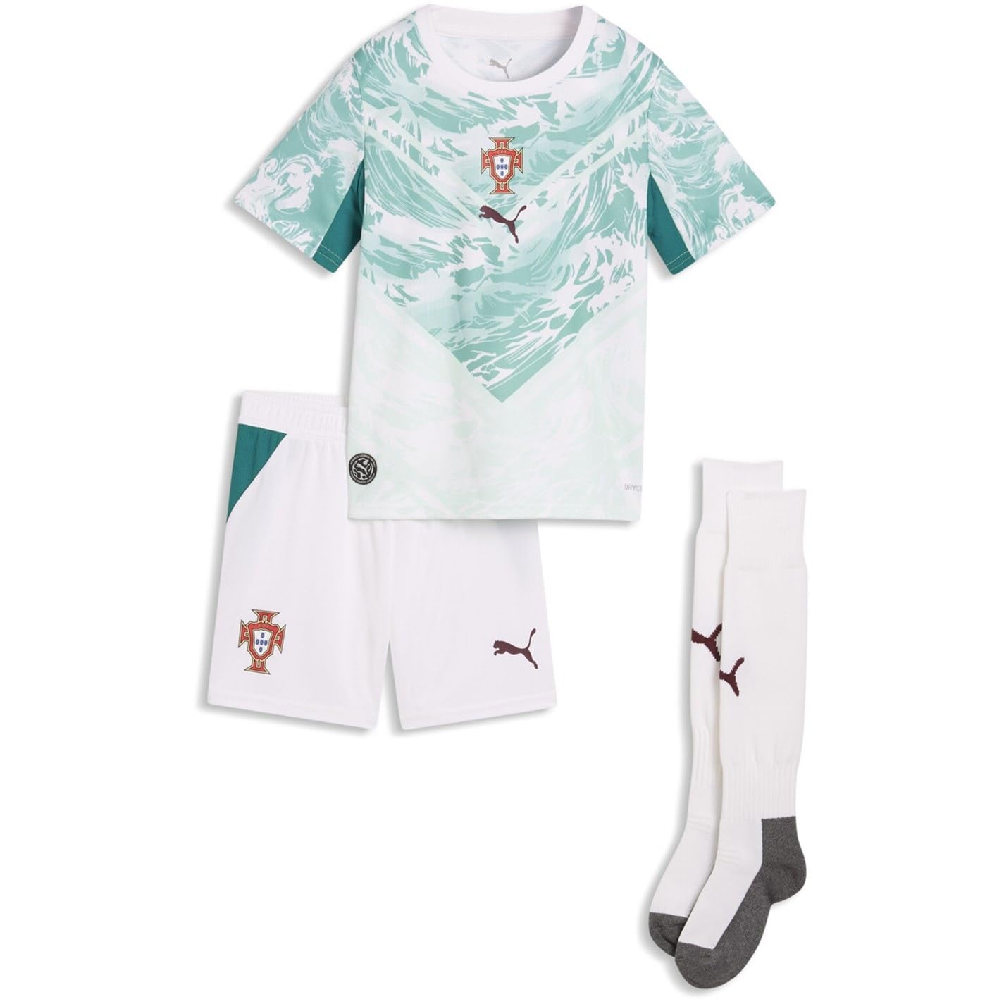 Portugal  Boys    Away Mini Kit World Cup 2026, Football by Puma in Size 5 - 6 Years, Sports Direct