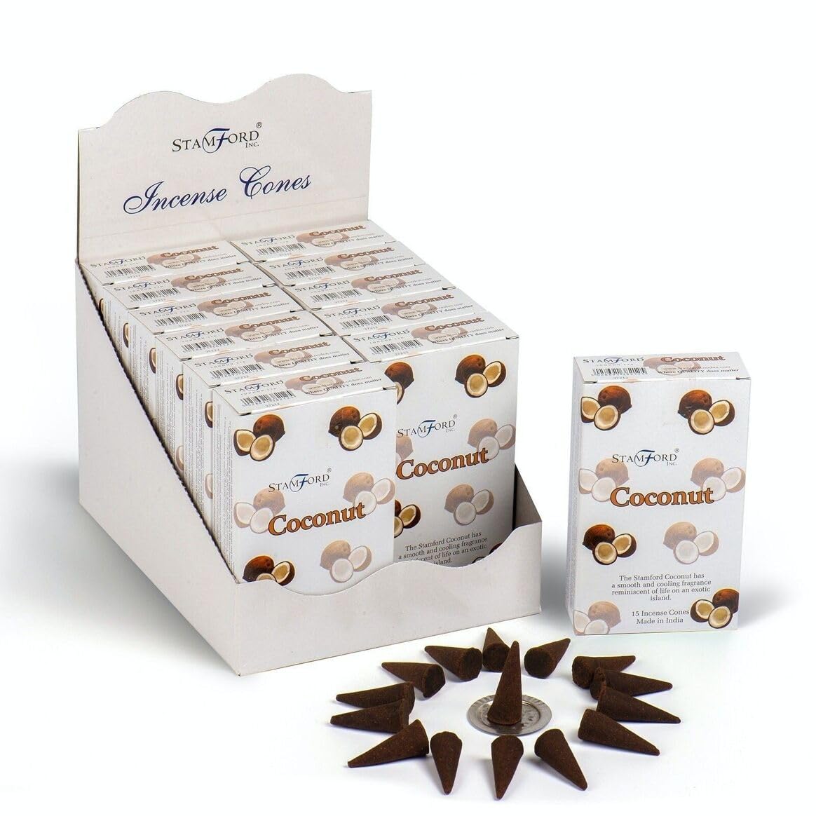Giftlocaluk Stamford Incense Cones Coconut - 12 Packs X 15 Cones