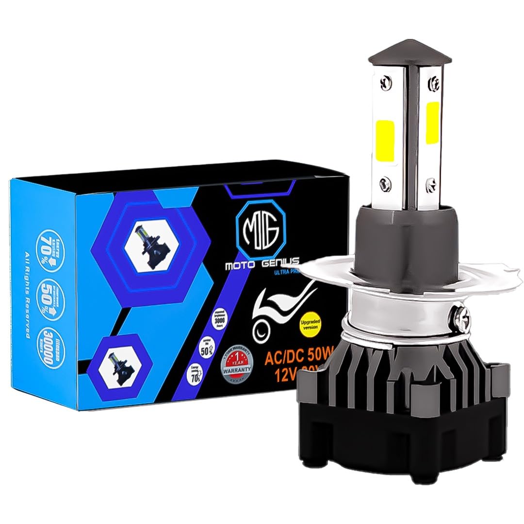 MOTO GENIUS Super Bright 50W LED Headlight Conversion Kit for Car & Motorbike – Waterproof, Energy Efficient, High Performance, Steel & Aluminium Housing – Easy Installation(H4)-image-16