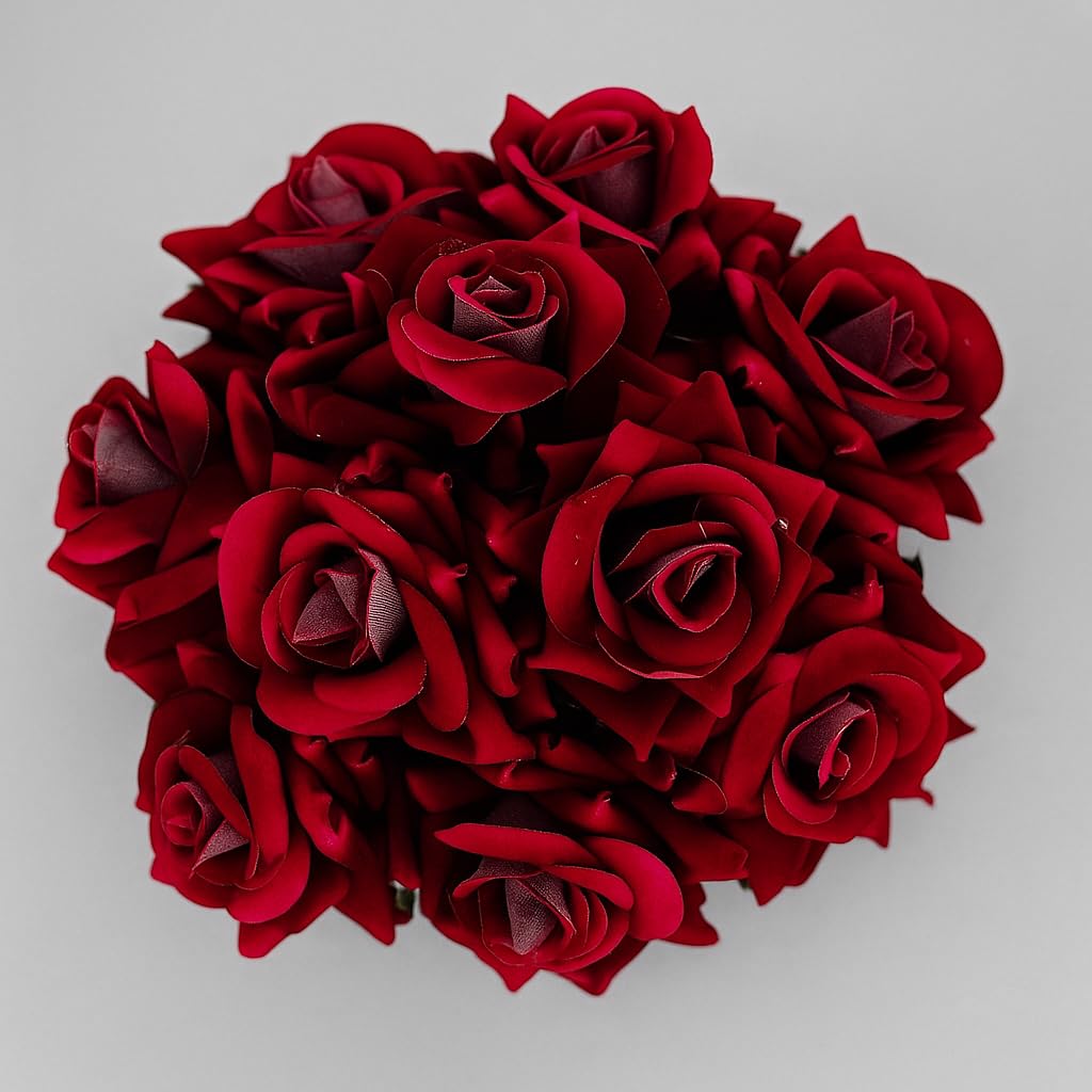 VIEWS Pack Of 1 Beautiful Bridal Bun Juda Maker Flower Gajra Hair Accessories For Women, Wedding (New Red)