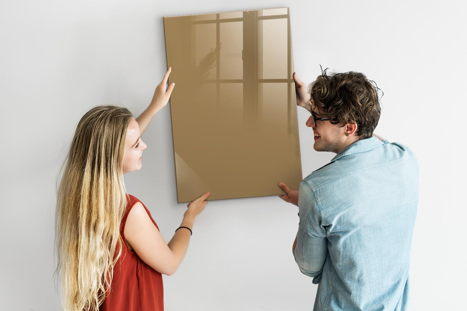 Magnettafel für Schule Gastronomie und Büro 60x90 Dunkelbeige Farbe | Pinnwand | Glas | Memo | Organizer | Planer | Sicherheitsglas | Paneel | Infoboard | Wochenplaner | Terminkalender