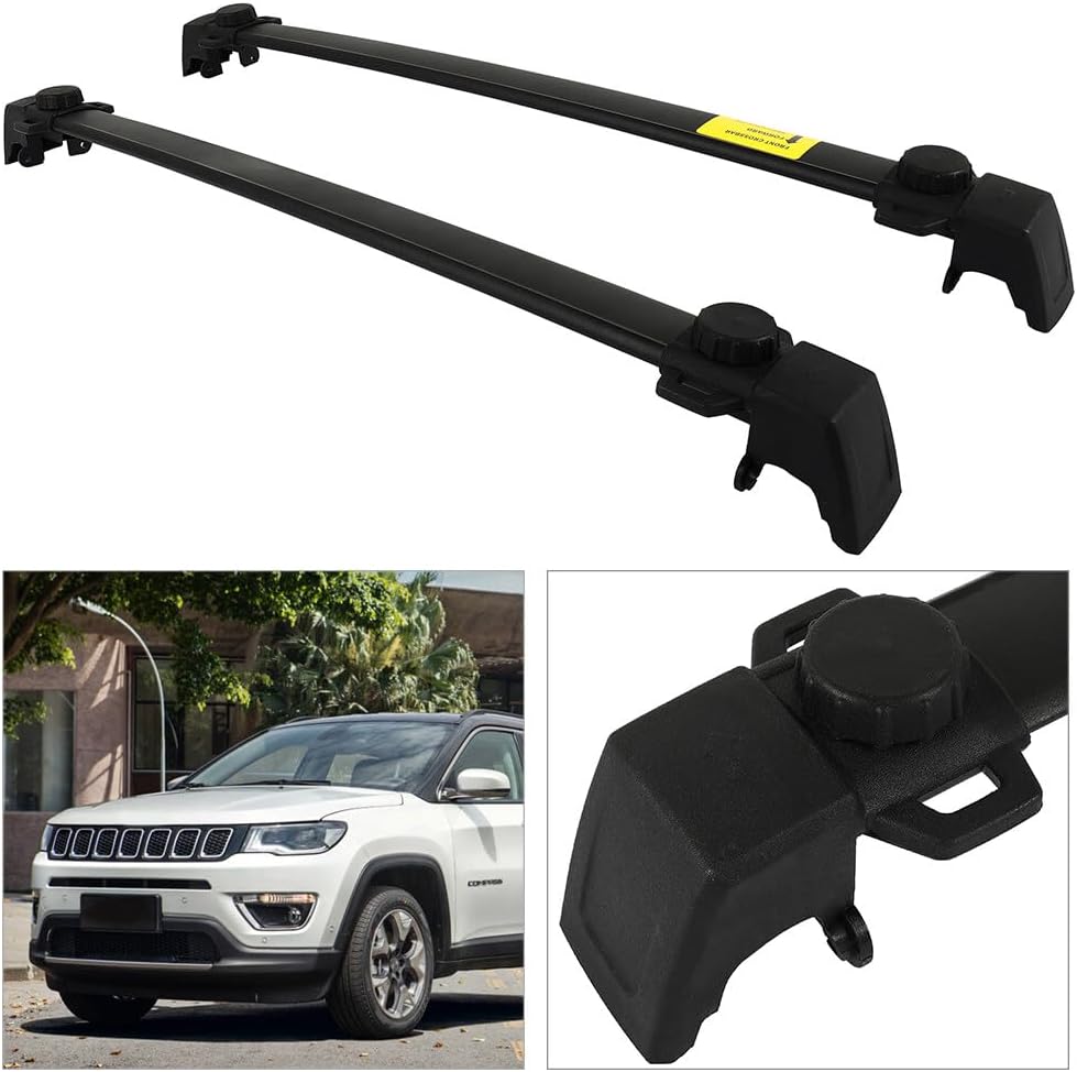 FINDAUTO Roof Rack Cross Bars for Jeep Compass 2011 2012 2013 2014 2015 2016 Cargo Bars for Rooftop Cargo Carrier Luggage Kayak Canoe Bike Snowboard,Fits Side Rails Models ONLY