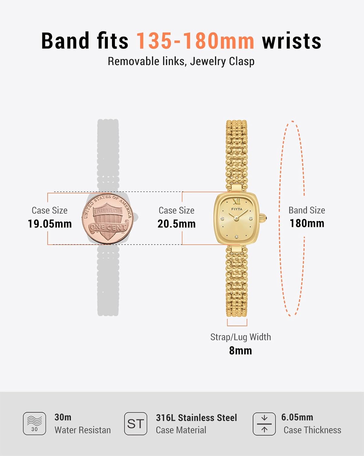 Gold Watches for Women Vintage Ladies Wrist Watches Stainless Steel Dainty Small Gold Watch with Link Removal Tools and Gift Box for Women and Love Ones