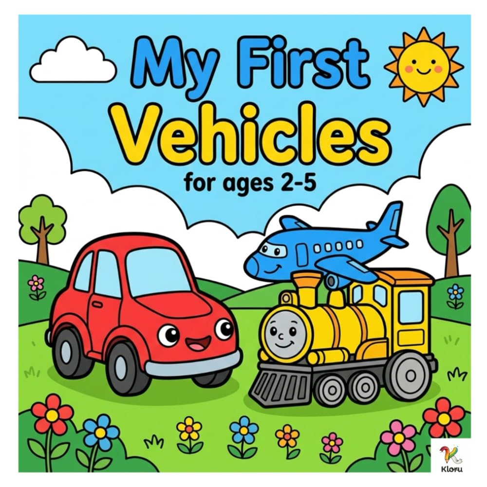 My First Vehicles: A Simple and Fun Coloring Book for Toddlers & Preschoolers Ages 2-5: Cars, Trucks, Trains, Airplanes, Boats, and More!