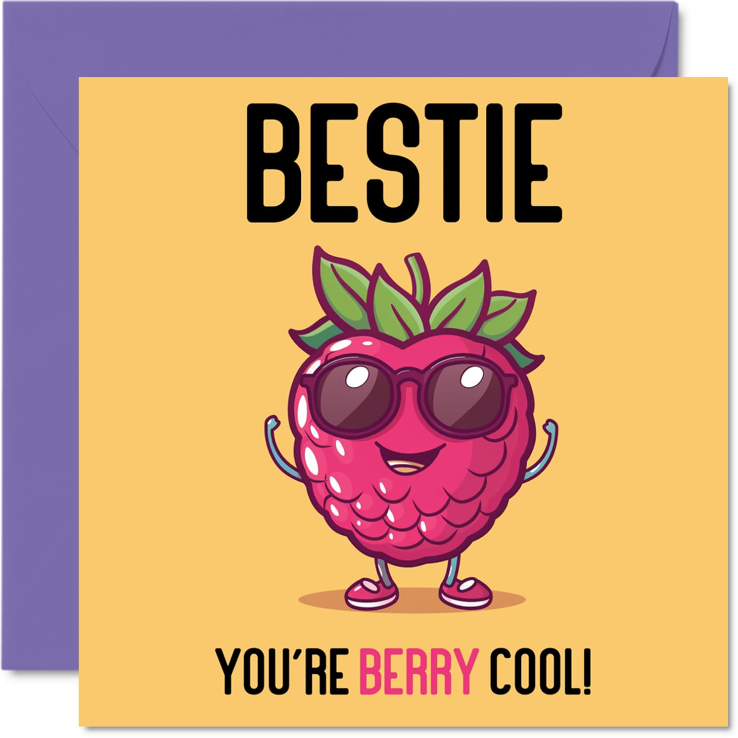 Birthday Cards for Bestie - Berry Cool - Funny Happy Birthday Card for Best Friend from Friends, Bestfriend Gifts, 145mm Joke Greeting Cards Women Men