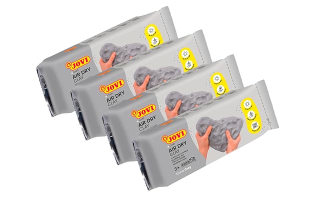 Jovi Air Dry - Arcilla de Secado al Aire en Color Gris, 4 x 1kg, sin gluten