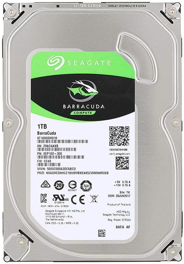 Seagate ST1000DM010 Barracuda - Hard drive - 1 TB - internal - 3.5" - SATA 6Gb/s - 7200 rpm - buffer: 64 MB - (Components > Internal Hard Drives)