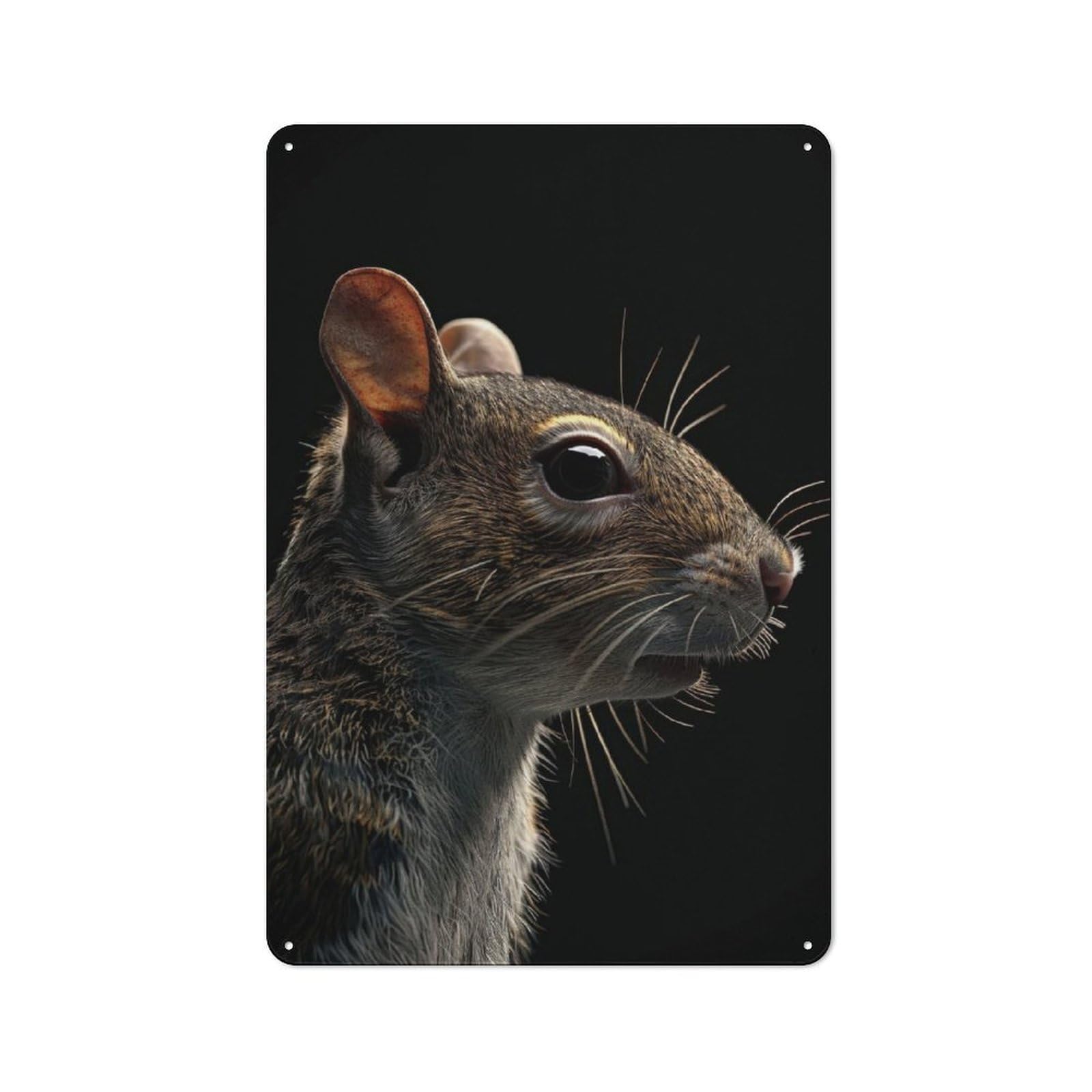 Junmoney Squirrel Metal Gift Sign 30X20cm, Decorative Room Wall Plaque For Bedroom, Kitchen, Office Or Living Room