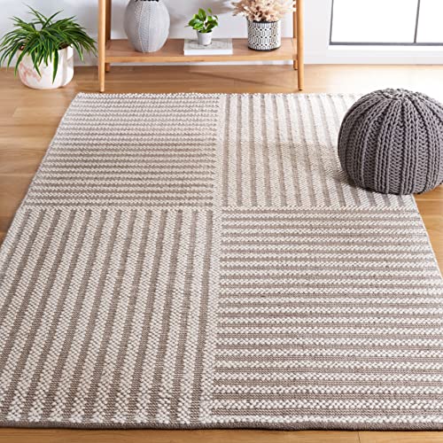 Tapete decorativo rectangular 5' x 8' Ivory/Taupe